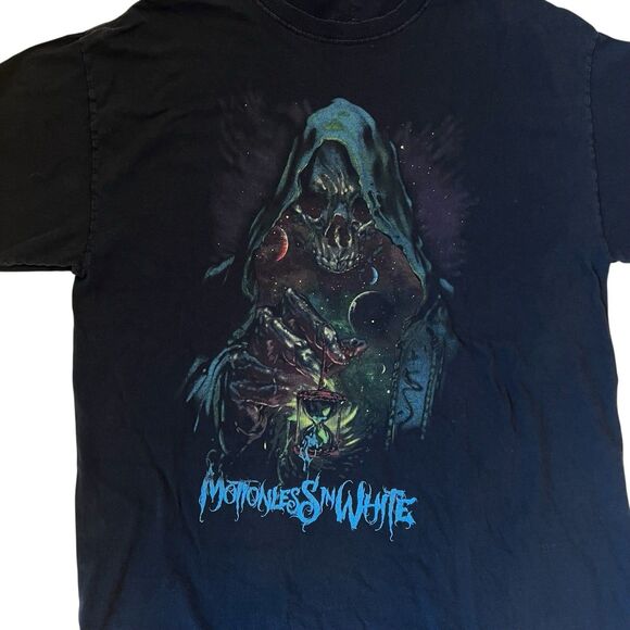 Motionless In White Band Tee Black Grim Reaper T Shirt See Measurements - Picture 4 of 12
